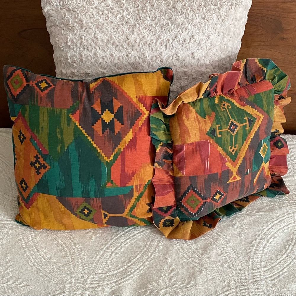 Vintage Handmade Southwestern Pattern throw pillows